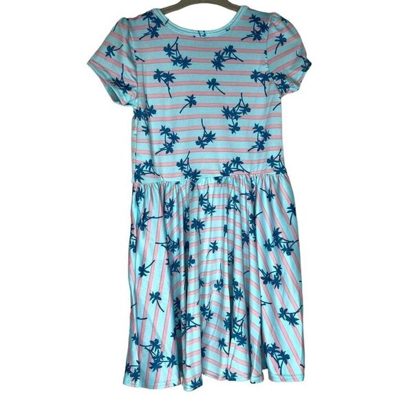 NEW Dot Dot Smile Blue Stripe Palm Tree Cap Sleeve Dress 2T - Picture 6 of 7